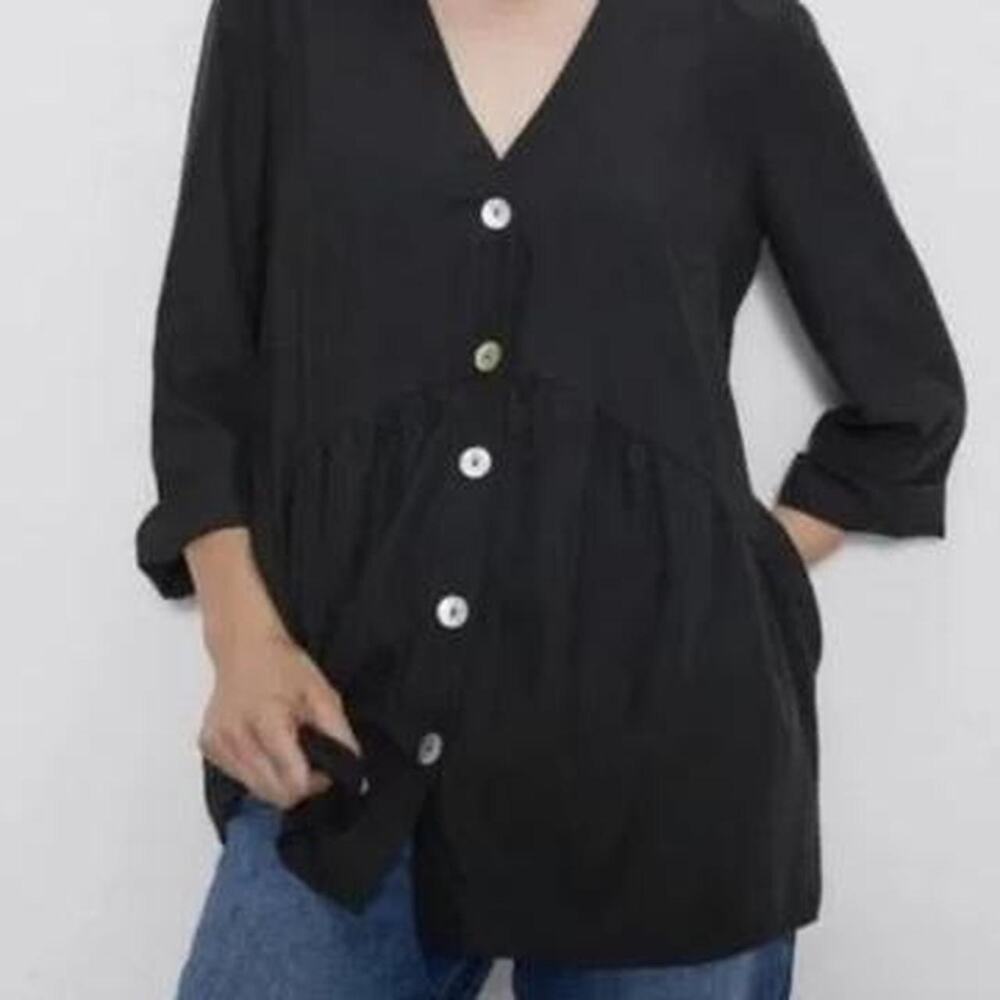 ZARA Black Babydoll Tunic | Medium